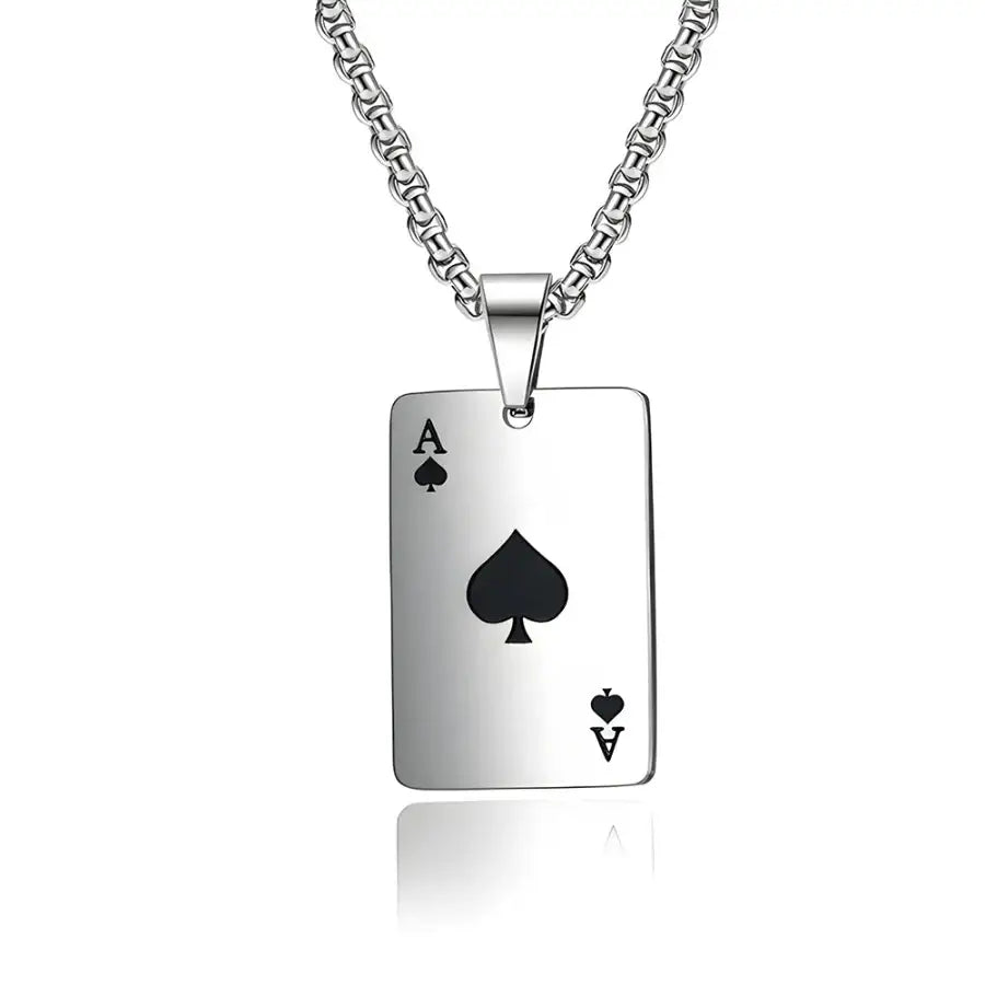 Ace Card Necklace - Black