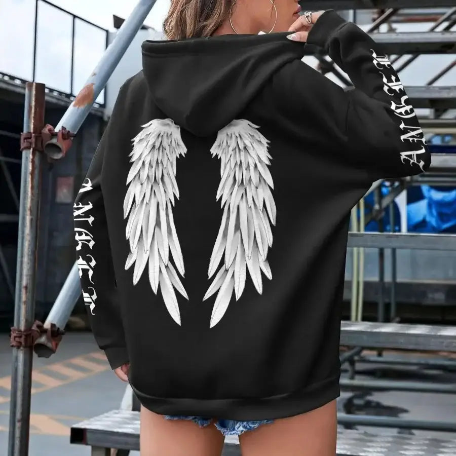 Angel Wings Hoodie - Black / S