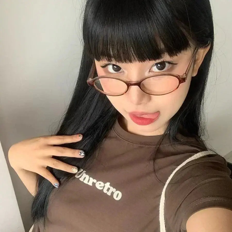 Anime Style Glasses Brown