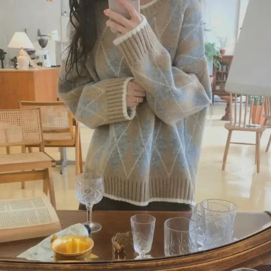 Argyle Pattern Sweater