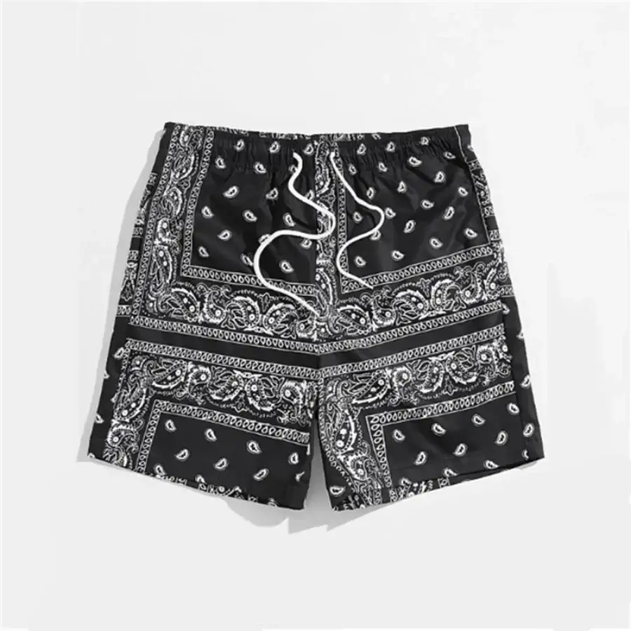 Bandana Print Shorts - Black / XS
