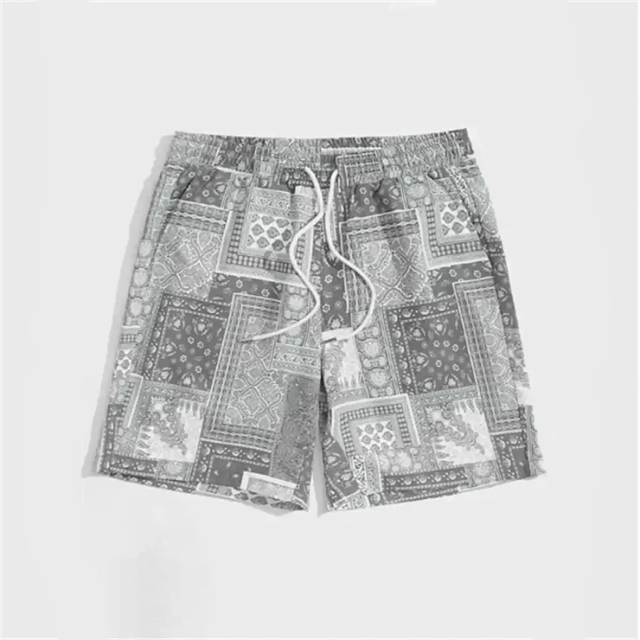 Bandana Print Shorts - Grey / XS