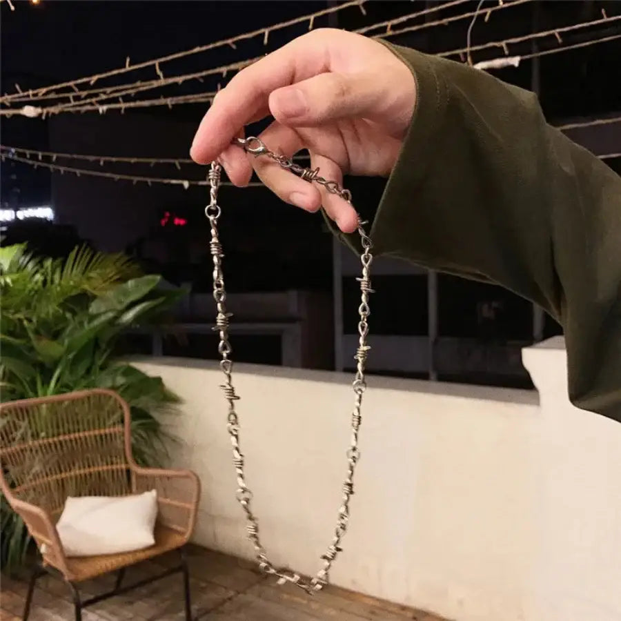 Barbed Wire Necklace - Silver