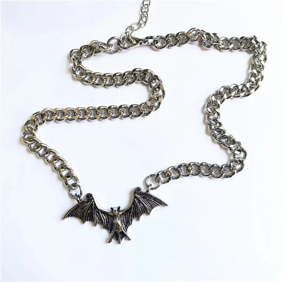 Bat Necklace - Silver