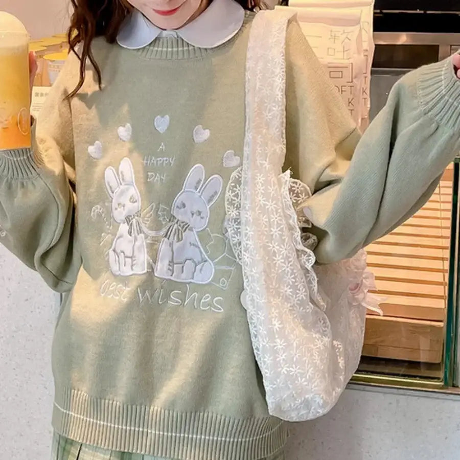 Best Wishes Rabbit Sweater - S