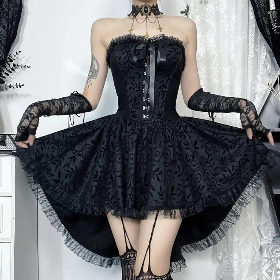 Black Gothic Corset Dress