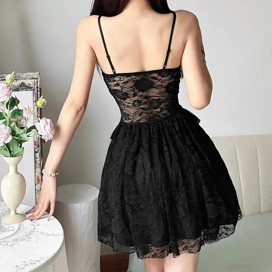 Black Lace Corset Dress