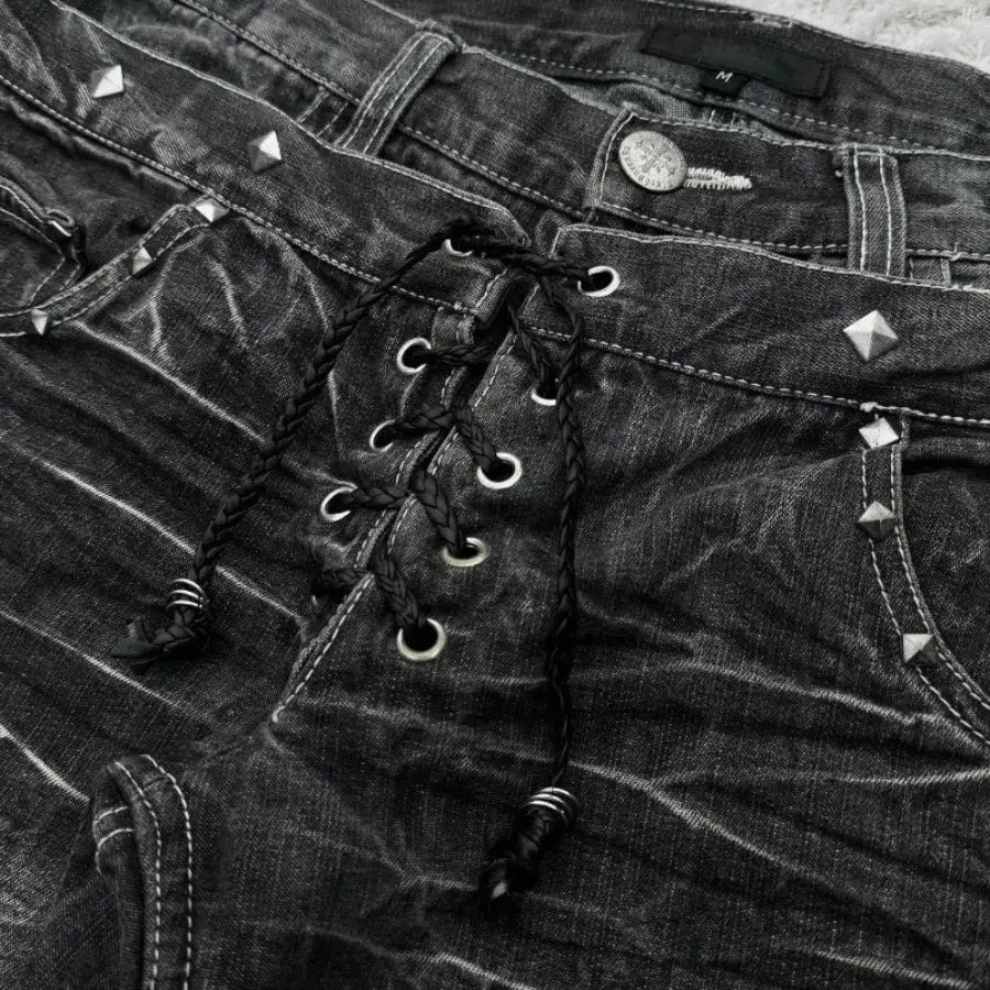 Black Ripped Flare Jeans