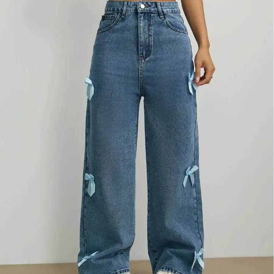 Bow Side Pants - Blue / S