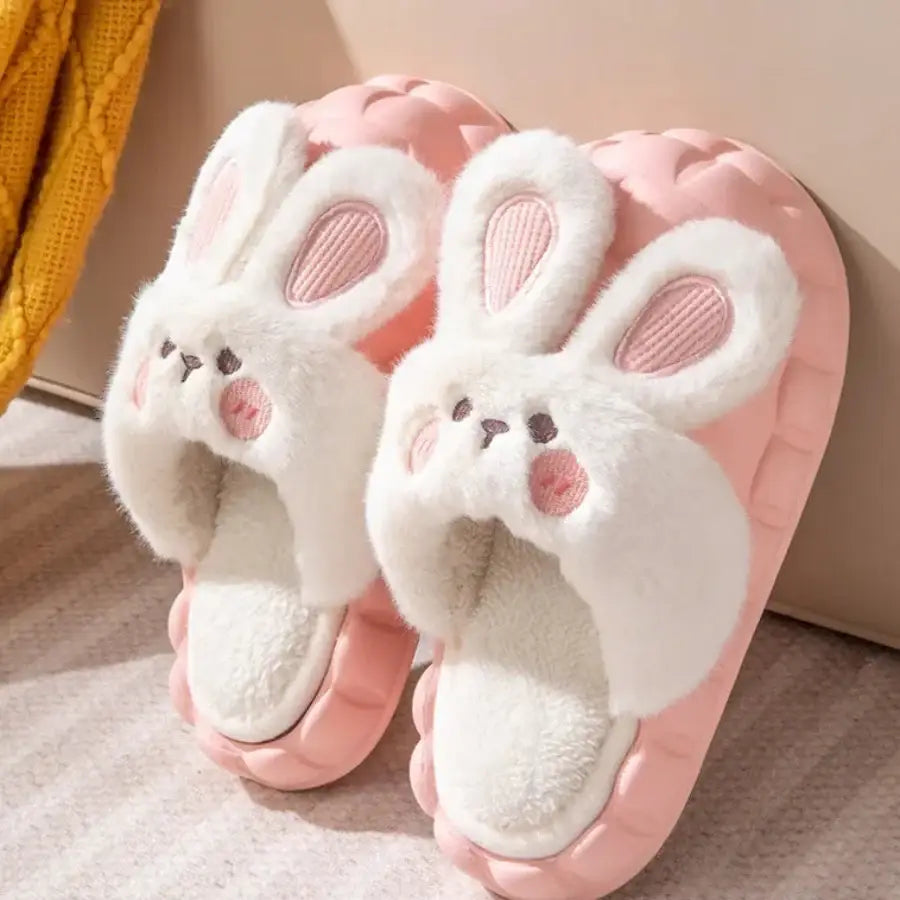 Bunny Rabbit Slippers - Pink / 3-4