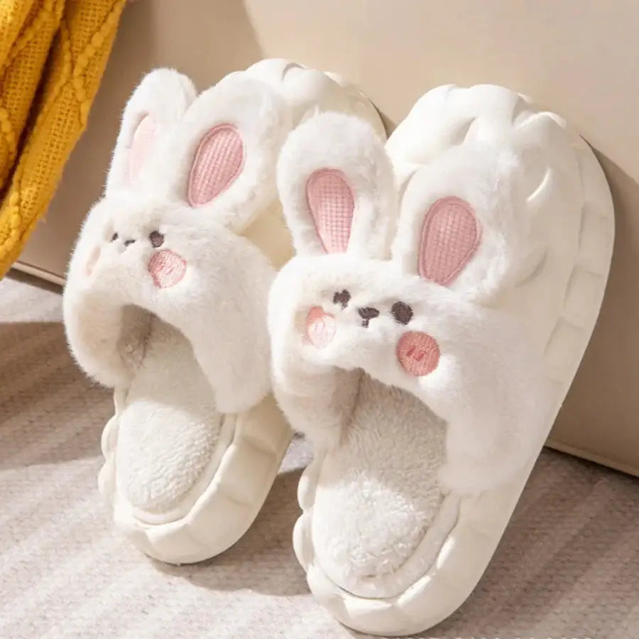 Bunny Rabbit Slippers - White / 3-4