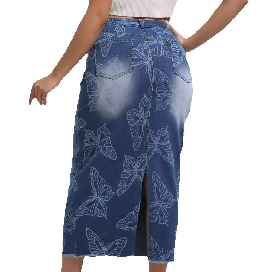 Butterfly Denim Skirt