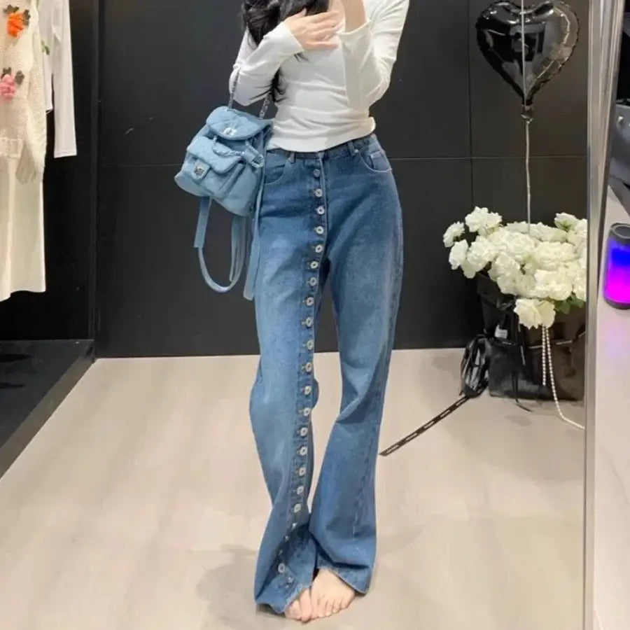 Button Fly Jeans - S