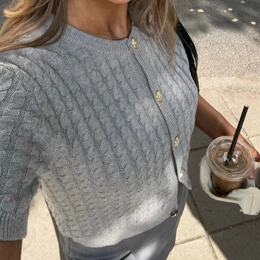 Cable Knit Button Down Sweater