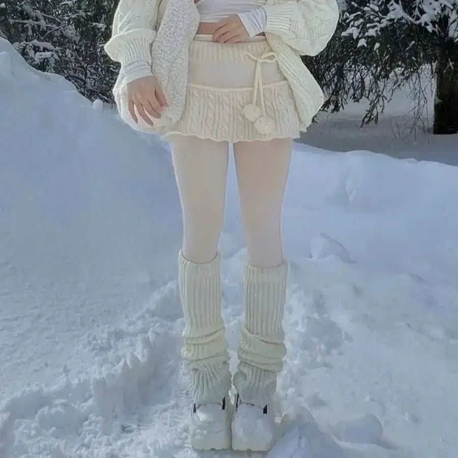 Cable Knit Mini Skirt