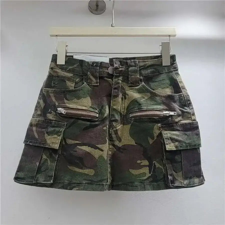 Camo Cargo Skirt - Camo / S