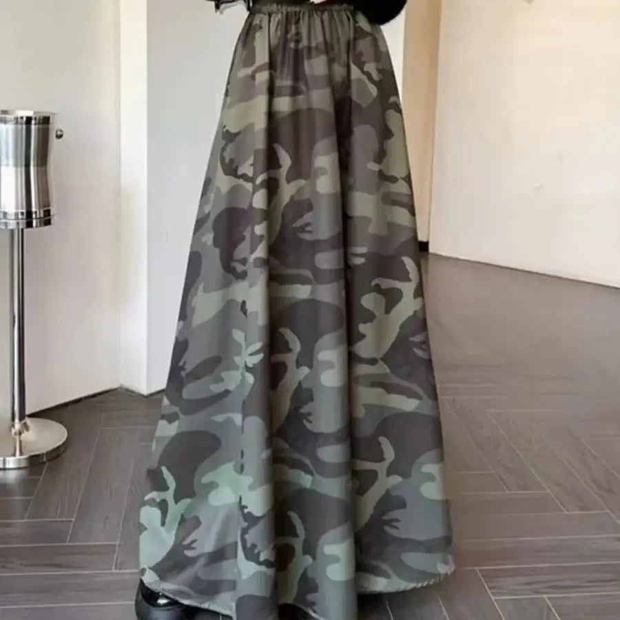 Camo Long Skirt S