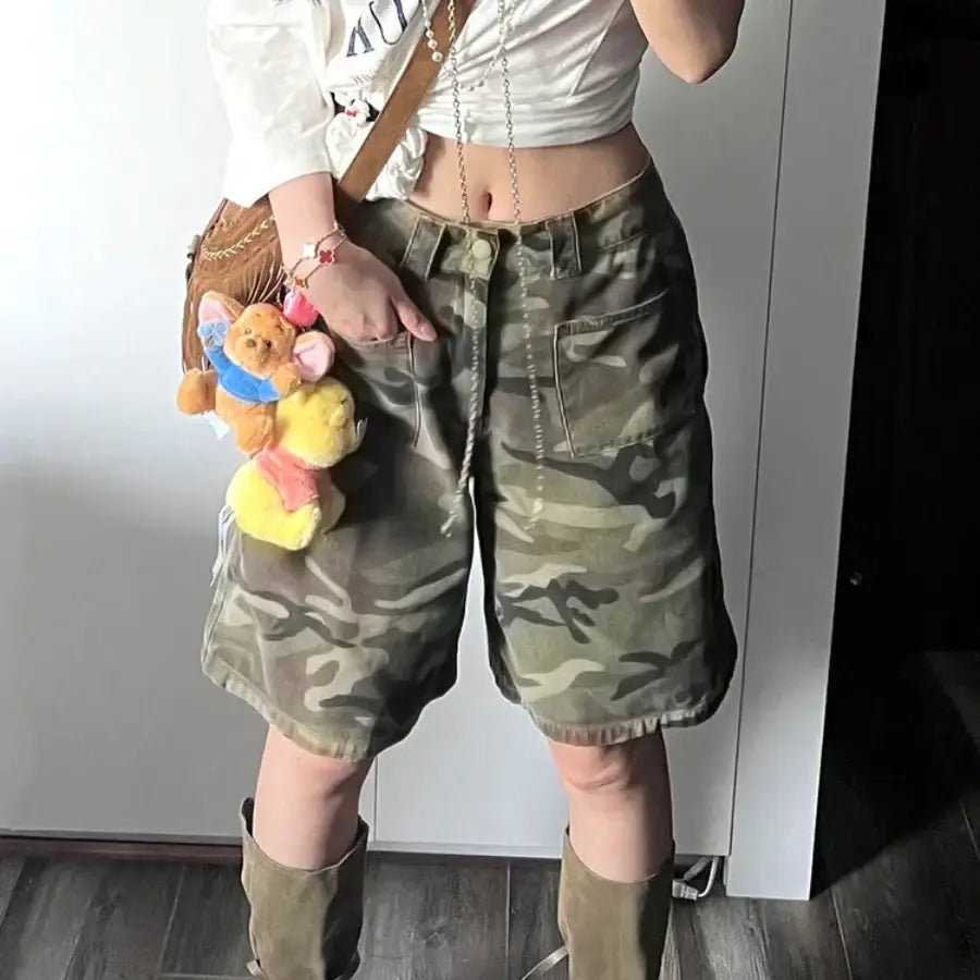 Camouflage Cargo Shorts - S