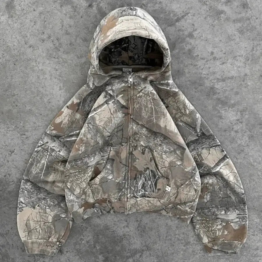 Camouflage Zipper Hoodie - S