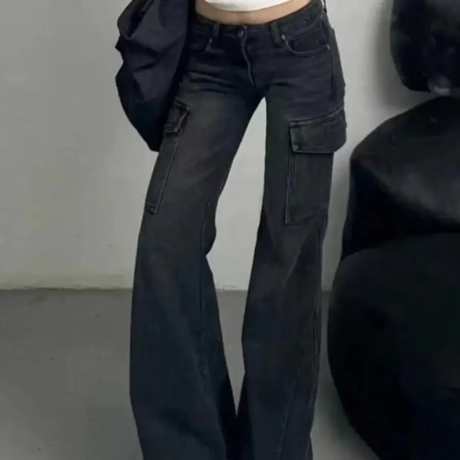 Cargo Flared Jeans