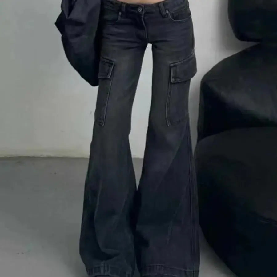 Cargo Flared Jeans - S