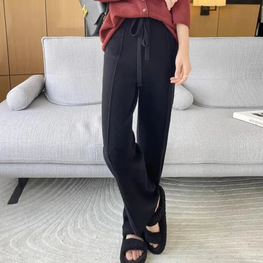 Cashmere Wool Pants - Black / S