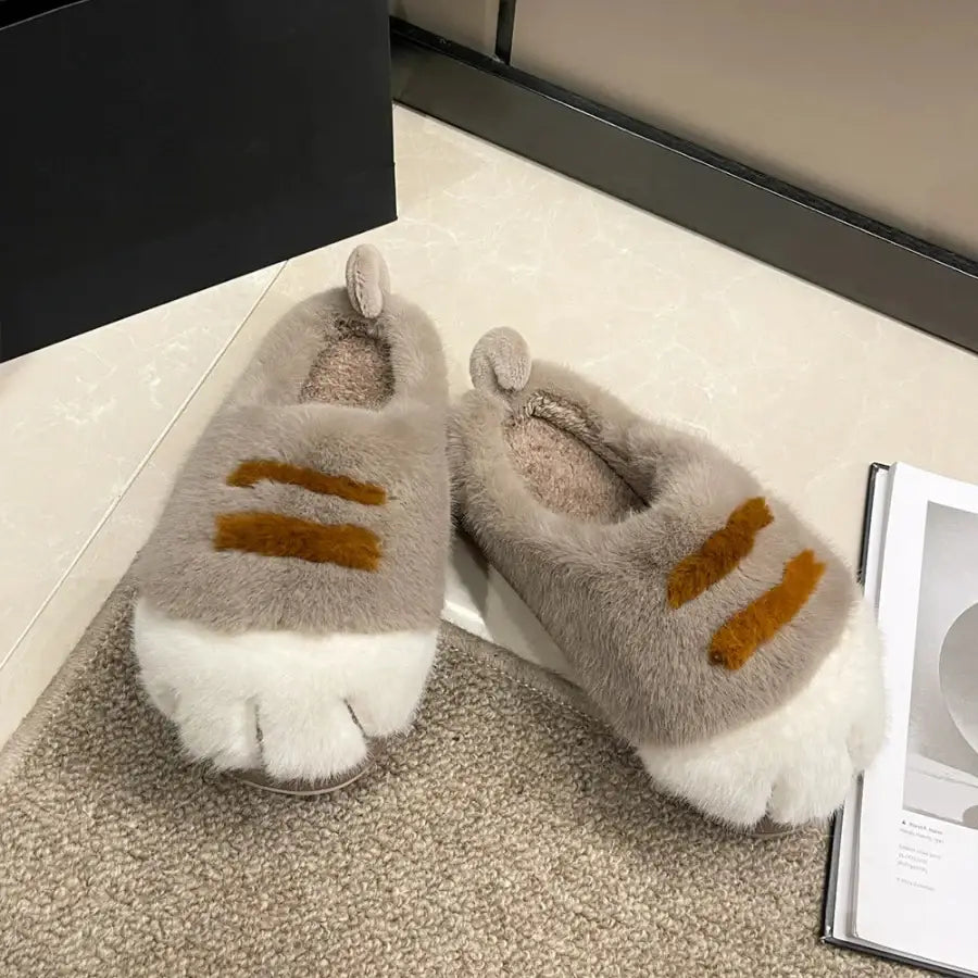 Cat Paw Slippers - Brown / 4.5-5.5