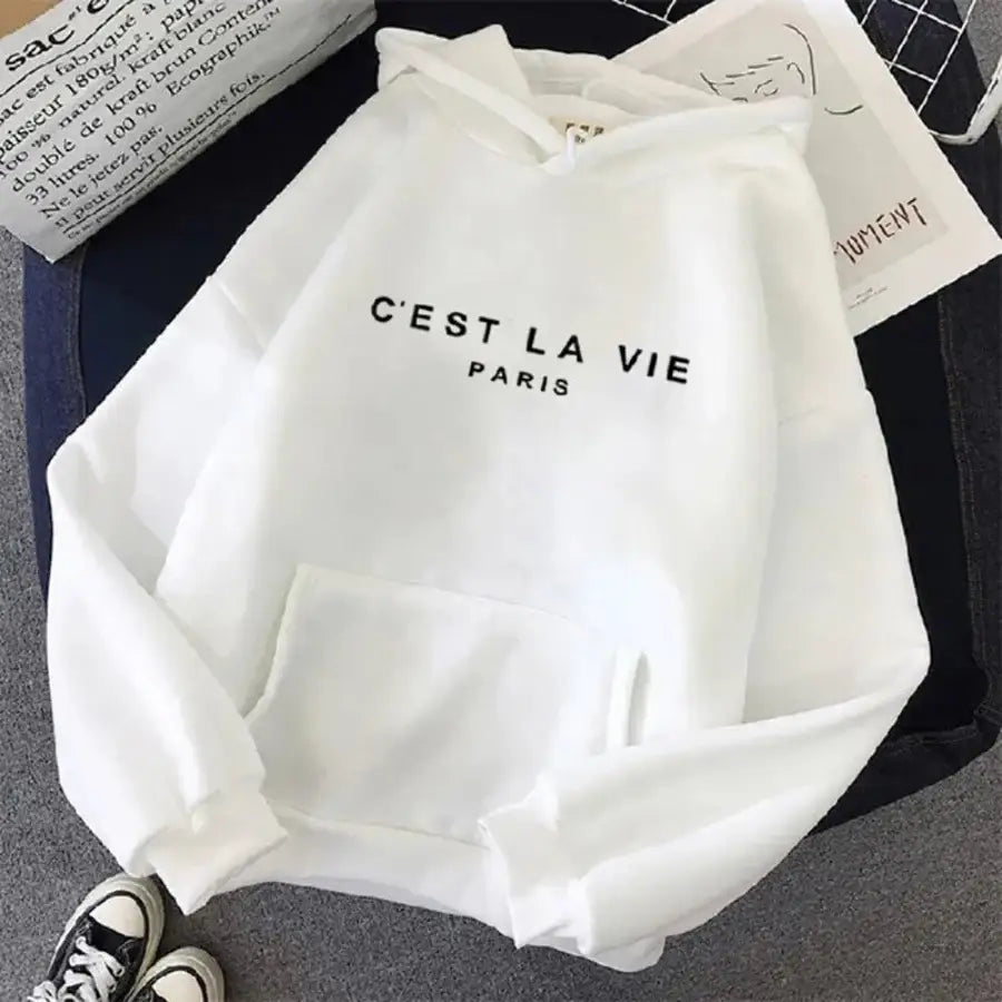 C’est La Vie Hoodie - White / S