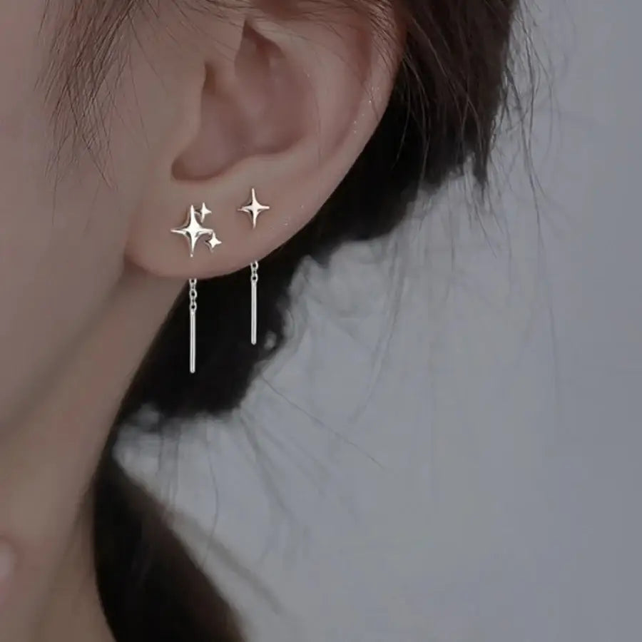 Chain Thread Earrings - Silver