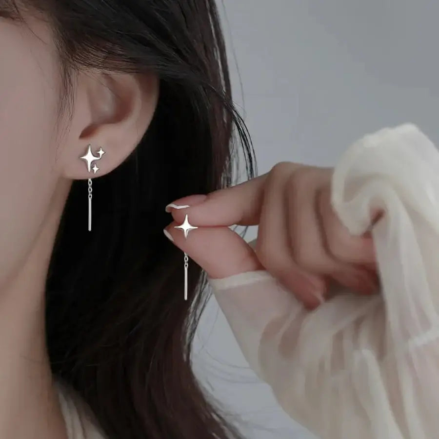 Chain Thread Earrings - Silver