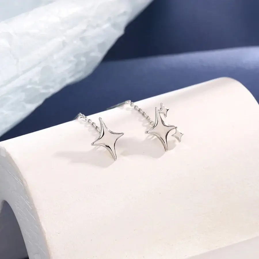 Chain Thread Earrings - Silver