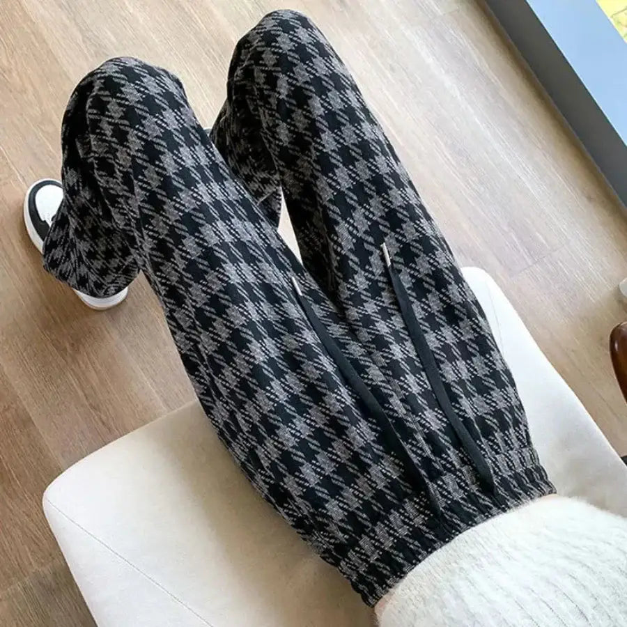 Checkered High Waisted Pants