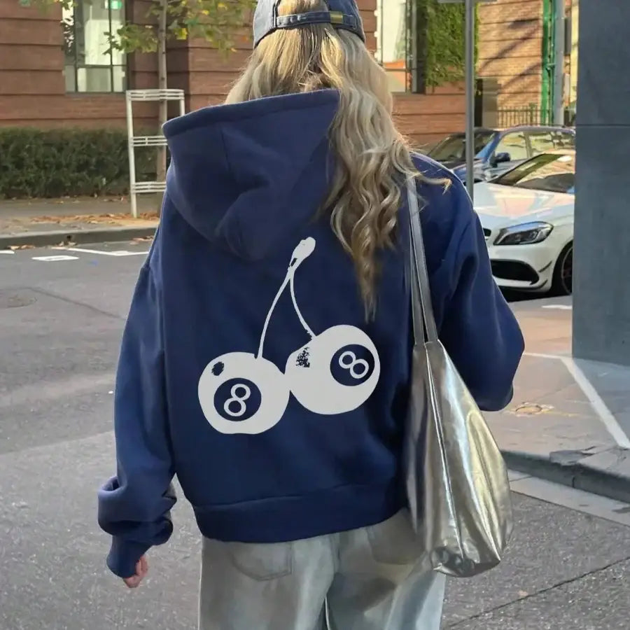Cherry 8 Ball Hoodie Blue / S