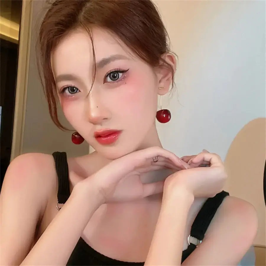 Cherry Earrings - Red