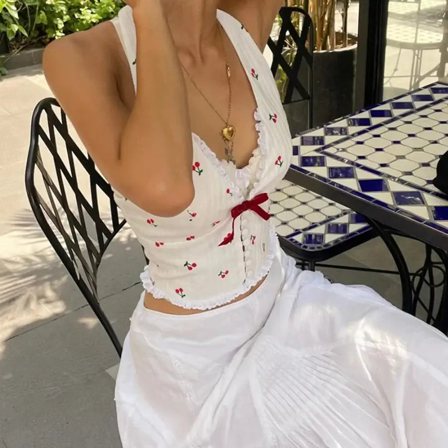 Cherry Halter Top