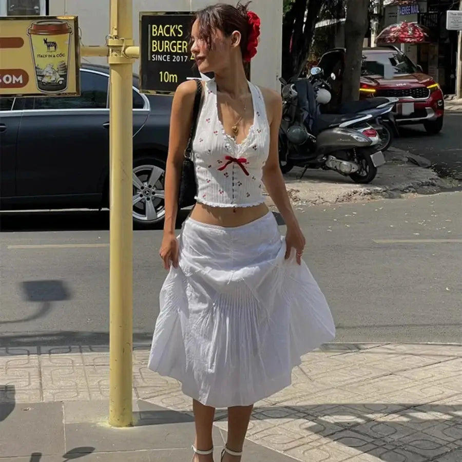 Cherry Halter Top - S