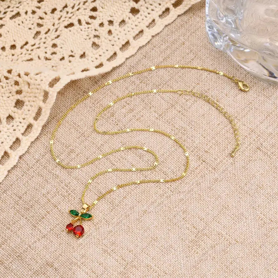 Cherry Necklace Red