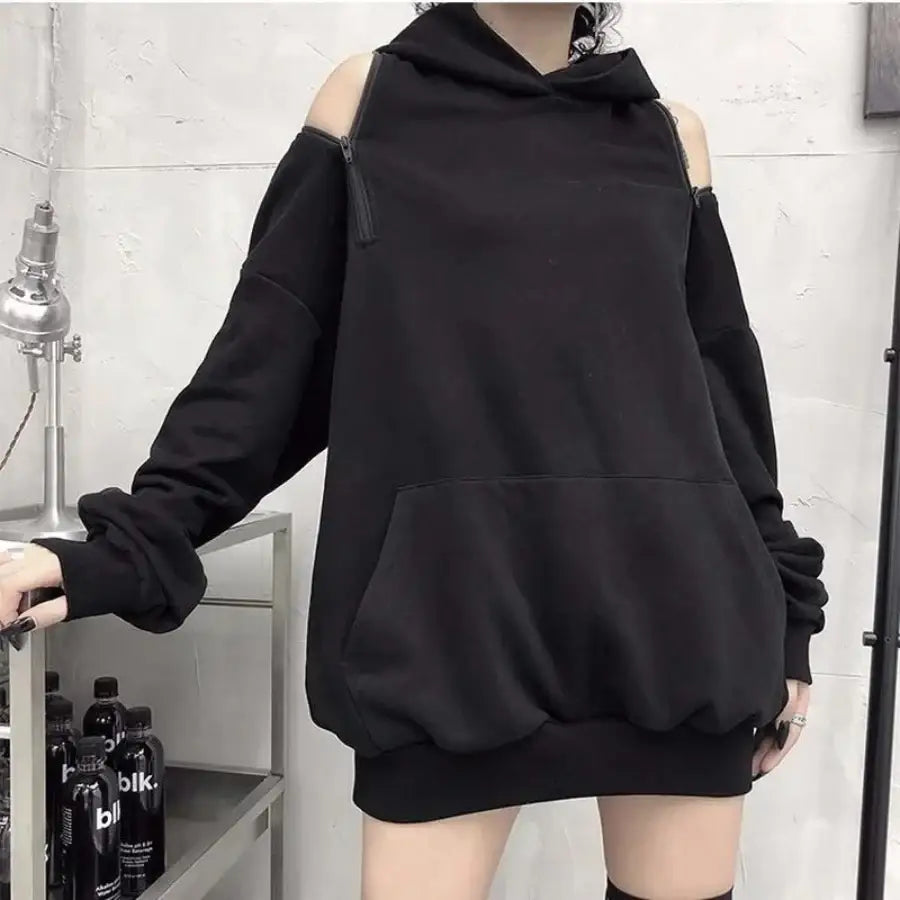 Cold Shoulder Hoodie - S