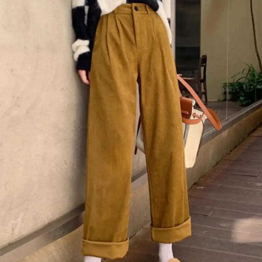 Corduroy Pants High Waisted