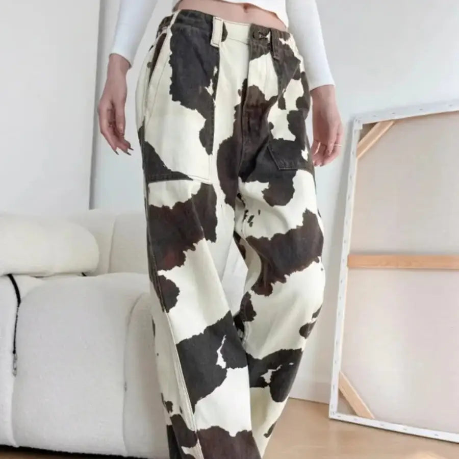 Cow Print Jeans