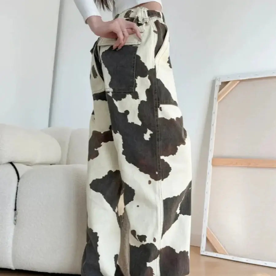 Cow Print Jeans