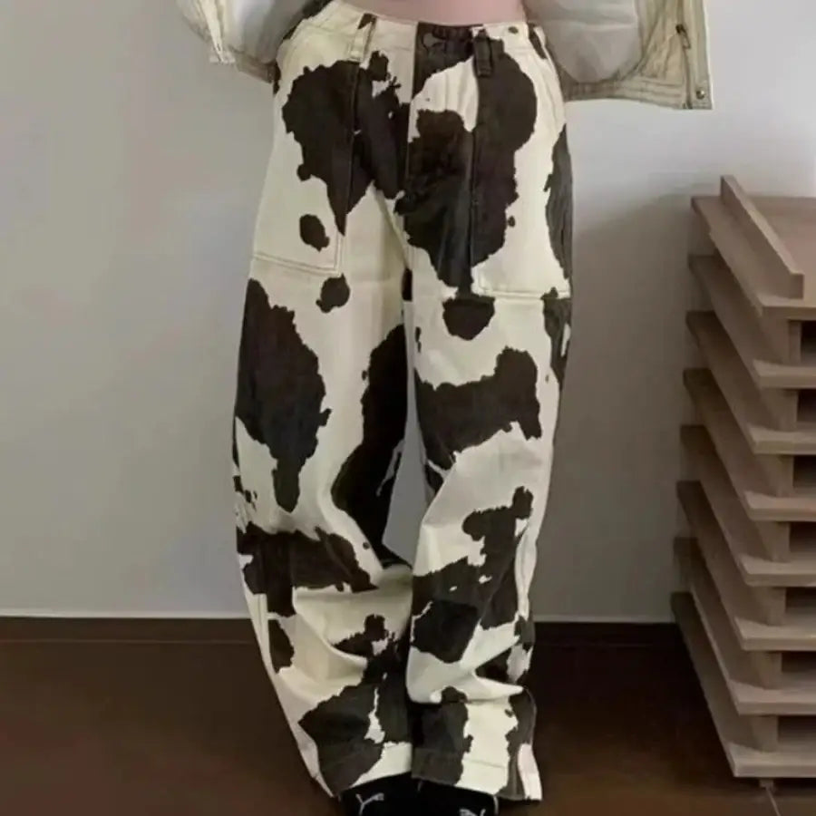 Cow Print Jeans - S