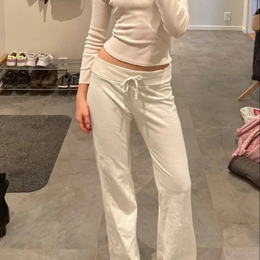 Cozy flare pants - Beige / S