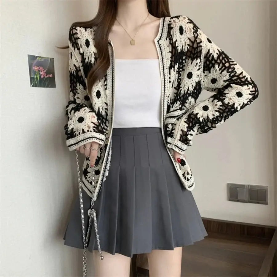 Crochet Flower Cardigan - One Size