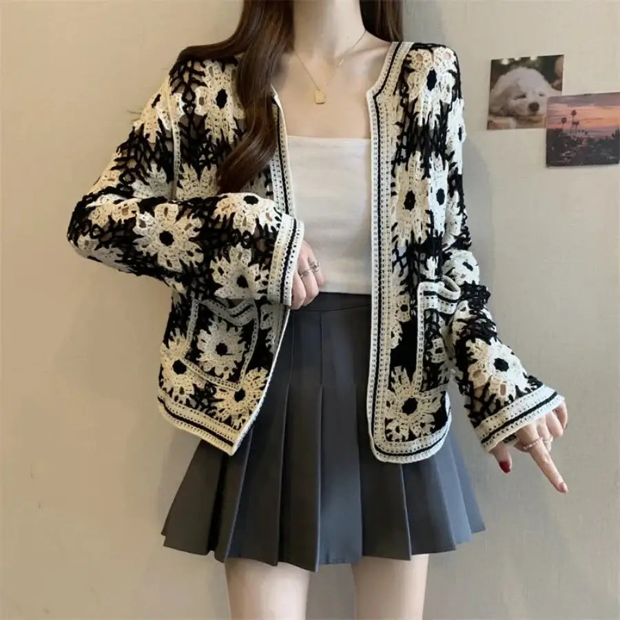 Crochet Flower Cardigan - One Size