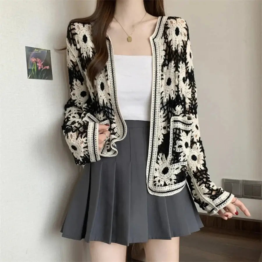 Crochet Flower Cardigan - One Size