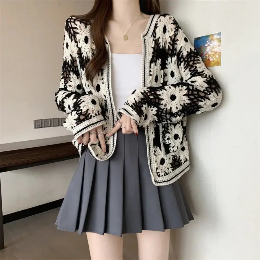 Crochet Flower Cardigan - One Size