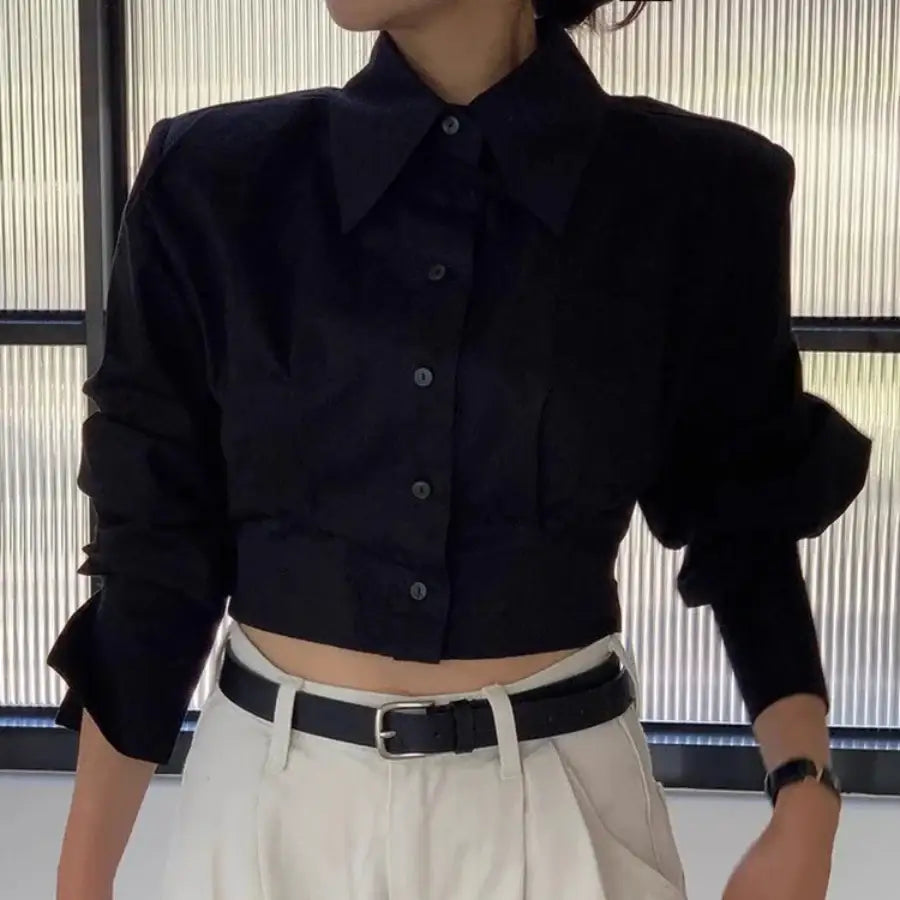 Cropped Shirt With Ties