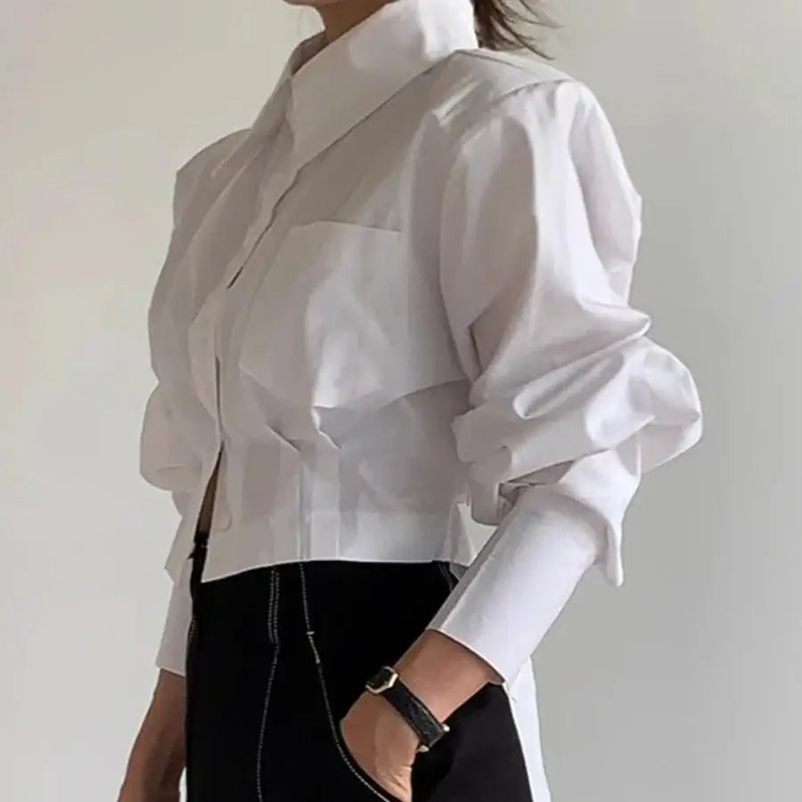Cropped Shirt With Ties