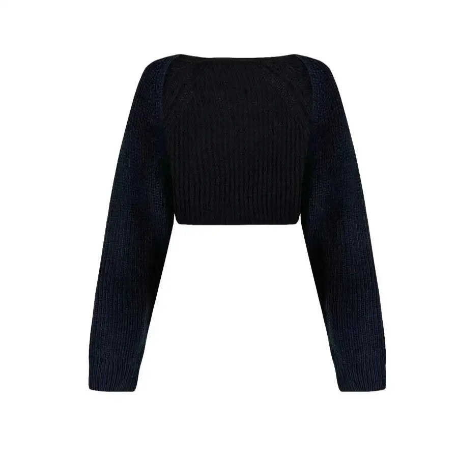 Cropped Shrug Sweater - Black / S